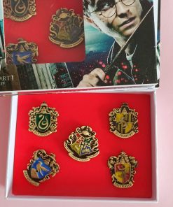 Estuche de pines Harry Potter: Escudos Hogwarts, set x 5