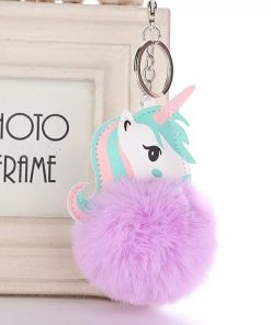 Llavero Unicornio Pompón
