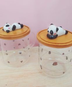 Taza en vidrio Panda