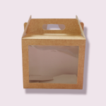 Caja Lonchera de Cartón Kraft con ventana