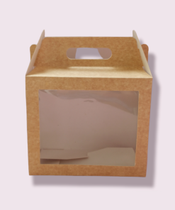 Caja Lonchera de Cartón Kraft con ventana