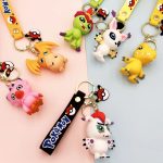 Llavero Digimon: Agumon, Gatomon, Patamon, Palmon, Gomamon, Biyomon
