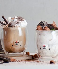 Vaso vidrio oso kawaii en cali