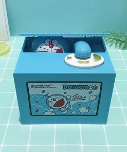 Alcancía automática traga monedas Doraemon