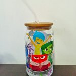 Vaso en vidrio con tapa Bambú + Pitillo: Intensamente