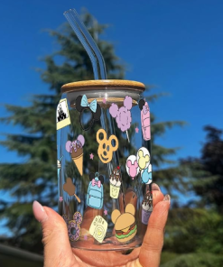 vaso pitillo Disney de vidrio en cali