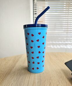 Vaso pitillo metálico de stitch