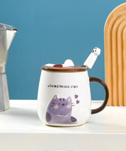 taza con cuchara gato kawaii en cali