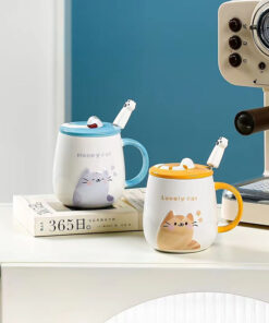 taza con cuchara gato kawaii en cali