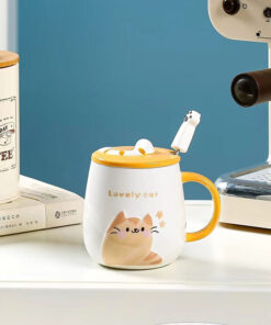 taza con cuchara gato kawaii en cali