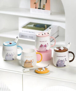taza con cuchara gato kawaii en cali