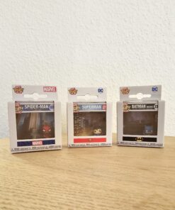 Figura Bitty pop superhéroes: Superman, Spiderman, Batman en cali